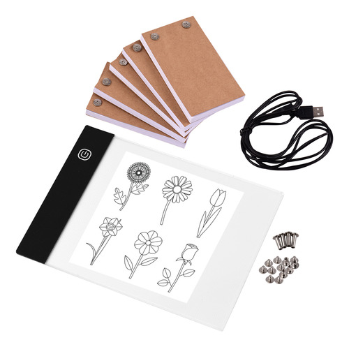 Kit Flip Book Portátil Con Light Pad Tablet Led.niveles De