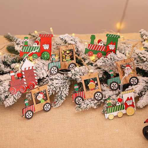 Colgante Con Forma De Tren Pequeño, Diseño Navideño, 8 Unida