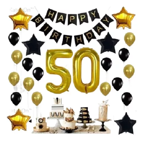 Set de Decoración Cumple 5️⃣0️⃣ AÑOS】🎉🎁 Productos y Artículos de  decoración en fiestas para aquellos que hacen 50 años