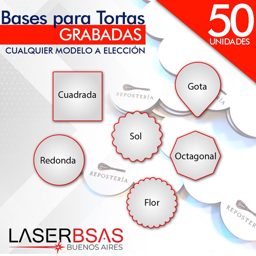 Base Para Tortas C/logo Fibro 30 Y 31 Cm X50  Bt3031-fpl-50