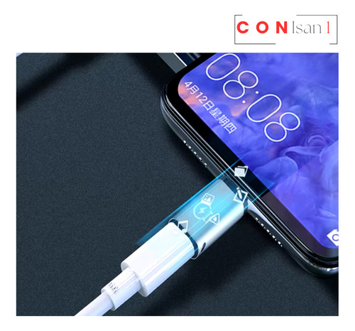 1pz Adaptador Usb Tipo C A Lightning Ip