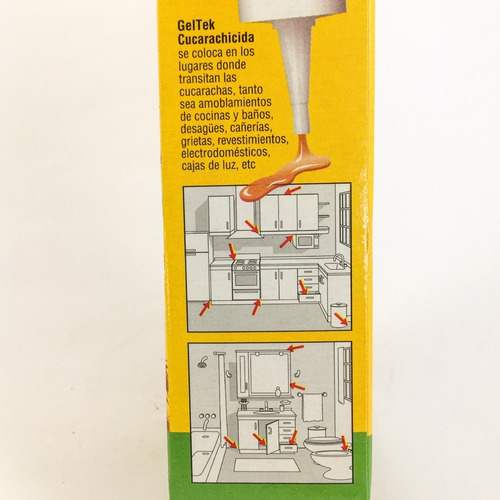 Imagen 6 de 10 de Jeringa Mata Cucarachas Veneno Geltek Cucarachicida 60gr.