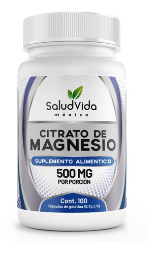 Imagen 1 de 3 de Citrato De Magnesio 500mg 100 Capsulas