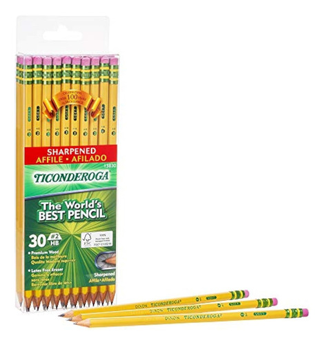 Lapices En Punta Con Goma De Dixon Ticonderoga 6 Pack 30 Pz