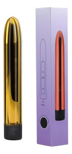 Pênis Vibrador Personal Feminino Ponto G 17cm Metálico - Top Cor Dourado