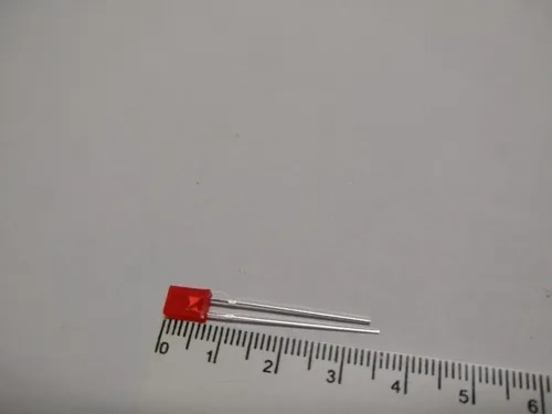 100 Peças - Led Retangular 2x5x7 Difuso Vermelho Promoção