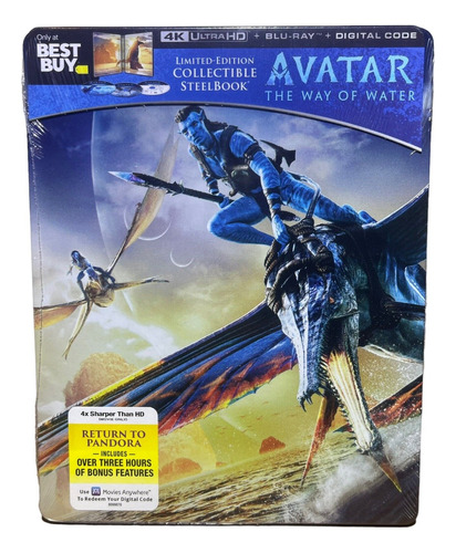 4k Ultra Hd + Blu-ray Avatar The Way Of Water / Steelbook