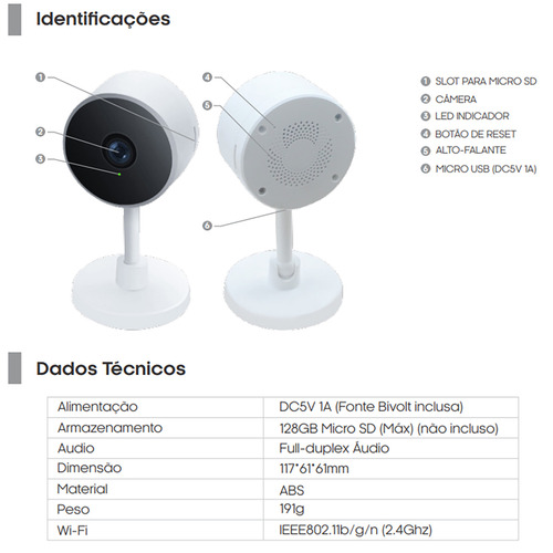 Cámara Wifi de seguridad inteligente Agl Smart Cam Full HD, color blanco