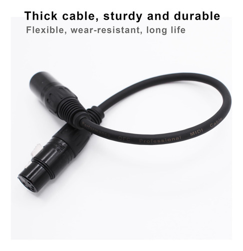 Cable Xlr A Xlr 5 Pines 1 Pie Negro Marca Modelo