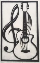 Comprar Placa Decorativa Música Clave De Sol Quadro Violão Musica