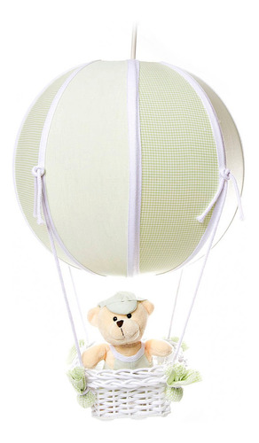 Lustre Balão Bolinha Urso Verde Quarto Bebê Infantil Menino