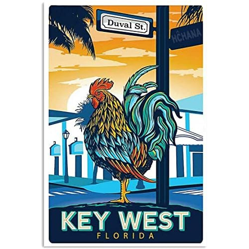 Póster Satinado De Retrato De Pollo De Key Florida Sin...