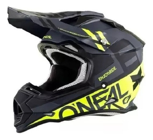 Casco Oneal 2 Series Rush V.22 Negro/ Amarillo Motocross L