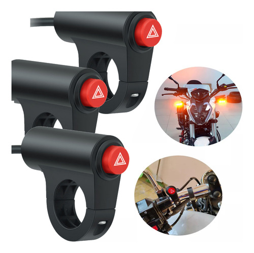 3pzc Botón Interruptor Luces Intermitentes Moto Mandos