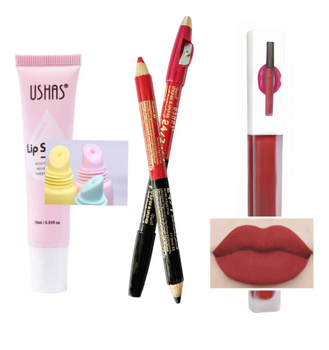 Kit X3 Serum Hidratante Delineador De Labios Labial Matte