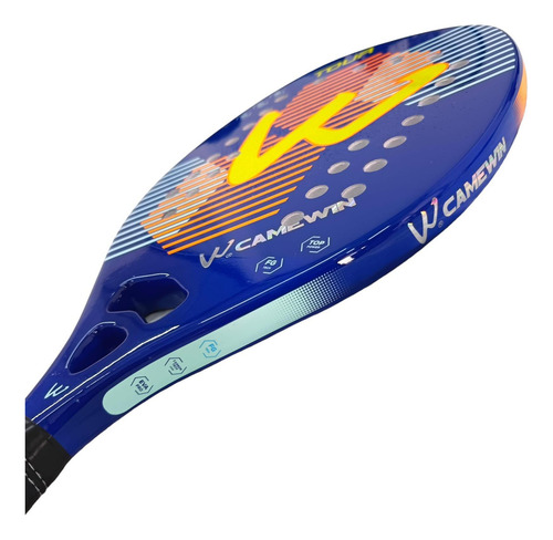 Raquete Beach Tênis 100% Fibra De Carbono Eva Soft Tour Azul