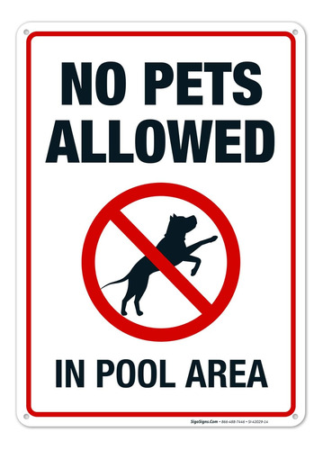 Letrero De Piscina Con Texto En Inglés  No Pets Allowedpulga