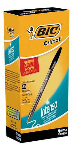 Lapicera Bic Cristal Bold Trazo Grueso 1.6mm X25 Elegí Color