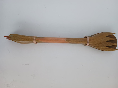 Ser De Cuchara Y Tenedor Para Ensaladas Madera Artesanía Marrón Claro