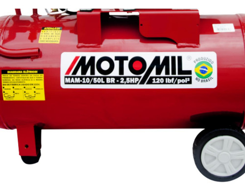 Compressor Motomil Mam 10/50l - 10pcm 2,5hp 127/220v 50l