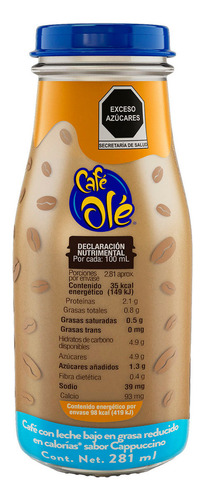 Café con Leche Café Olé Cappuccino Clásico Light 281ml