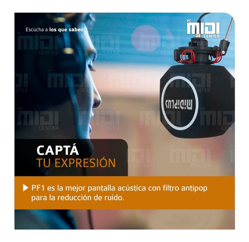 Imagen 6 de 10 de Midiplus Pf1 Filtro Antipop Pantalla Acústica Profesional