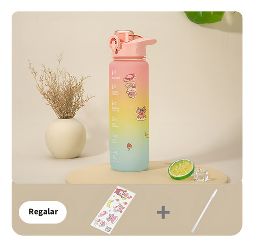 Coqueteleira com design de gradiente para suplementos esportivos - rosa