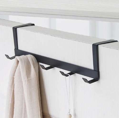 Perchero Para Puerta Acero Inox Gancho X5 Colgante