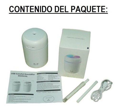 Imagen 10 de 10 de Humidificador Atomizador Difusor De Aroma Luz Led Azul Usb
