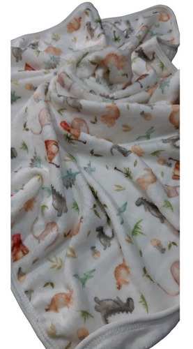 Imagen 2 de 4 de Manta Para Bebe De Plush Reversible 70 X 75 Cm Dinosaurios