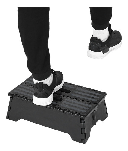 Taburete Plegable Portátil Elderly Step Con Escalera Negra P