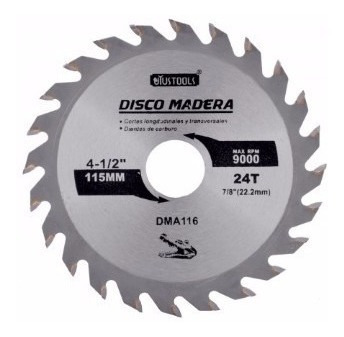 Disco Sierra Corte Madera 4 1/2 24 Dientes