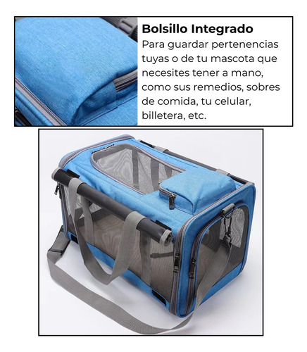 Canil Bolso Transporte Tela Gatos Perros Pequeños 47x26x29cm