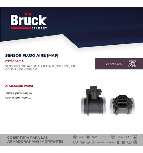 Caudalimetro Sensor Map Maf Jetta 1999 2.0 8v 037906461a