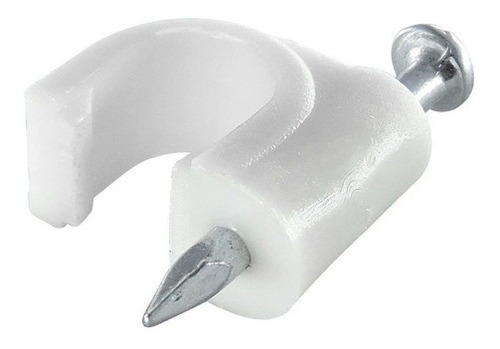 2000pcs Grampo Fixa Fio Cabo Coaxial Miguelao 6mm Branco