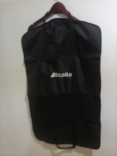 Funda Porta Traje De Viaje Compañía Aviación Alitalia. Negro (Usado)