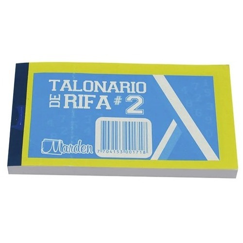 Talonario Rifa Bond Marden #2  X6 Unidades