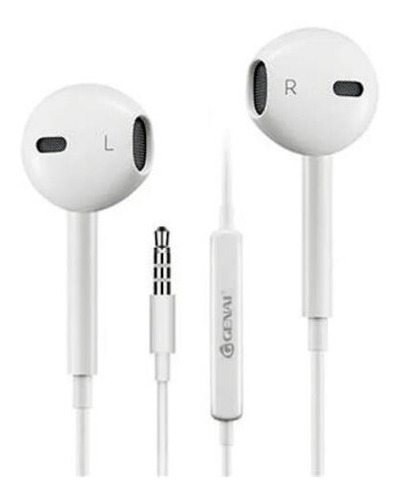 Fone De Ouvido Com Fio Microfone 3.5mm(p3) Para iPhone 5 6s Cor Branco