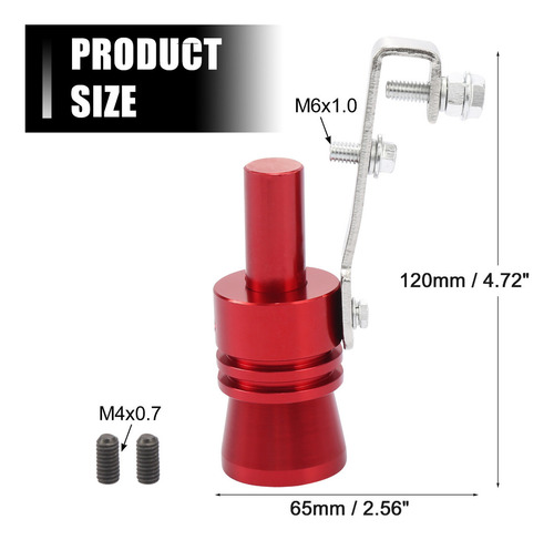 Silenciador Turbo Escape Simulador Silbato Rojo Azul Xl 2pcs