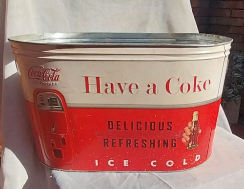 Hielera Frapera Vintage Coca Cola Valde Chapa Grande!! Blanco Coca-cola (Usado)