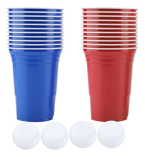 Set Beer Pong, Juego Para Beber, 2 Tazas, 4 Ping-pong