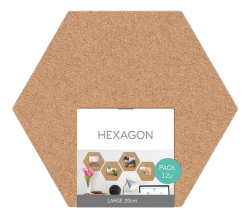 Set Hexágono Corcho X 12 Unidades 4mm + Chinches