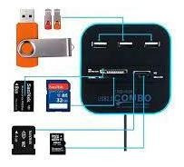 Imagem 2 de 6 de Hub Usb 2.0 3portas Portatil Com Leitor De Cartão Memória