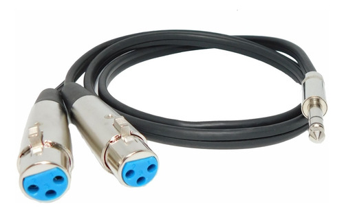 Imagen 3 de 3 de Cable Adaptador Plug 1/4 Stereo A 2 Canon Hembra L Y R 1mts
