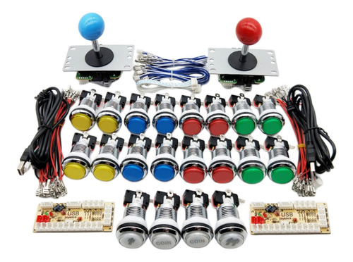 2 Jugadores Arcade Botones Y Joystick Codificadores Estilo7