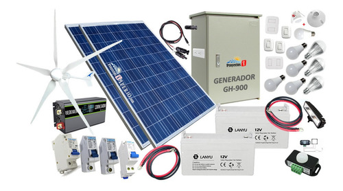 Imagen 1 de 10 de Ups Generador Híbrido Kit Mppt Panel Solar + Turbina Eólica