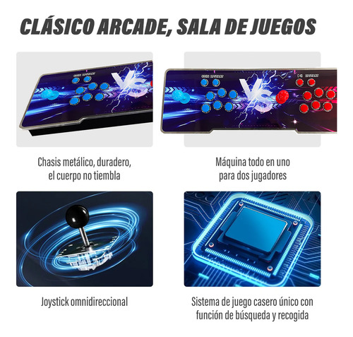Tablero Arcade Con Doble Palanca 2p + Boton Led