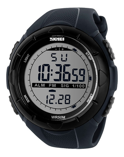 Reloj Hombre Skmei 1025 Sumergible Digital Alarma Cronometro Color de la malla Negro