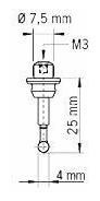 Cmm Touch Probe Stylus 0.157 in Rubi Bola Ceramica Tallo