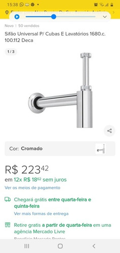 Imagem 3 de 3 de Sifão Deca Lacrado